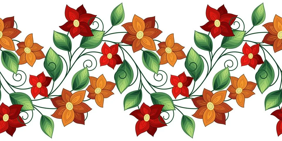 Vector Seamless Floral Pattern Stock Illustration