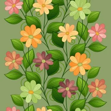 Vector Seamless Floral Pattern Illustrazione stock