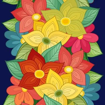 Vector Seamless Floral Pattern Stock Illustration