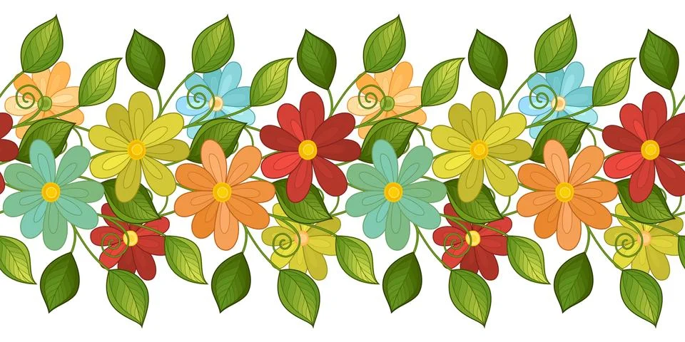 Vector Seamless Floral Pattern Stock Illustration