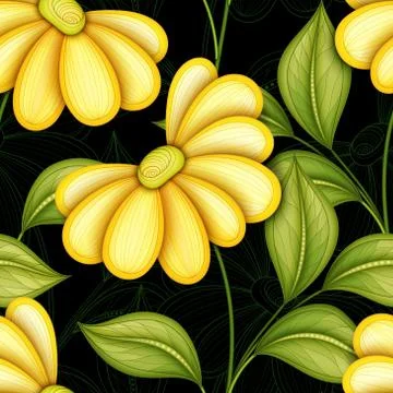 Vector Seamless Floral Pattern Stock Illustration