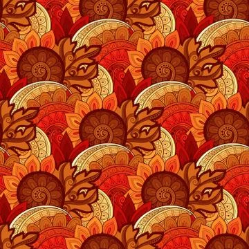 Vector Seamless Floral Pattern Stock Illustration