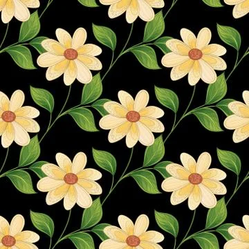 Vector Seamless Floral Pattern Stock Illustration