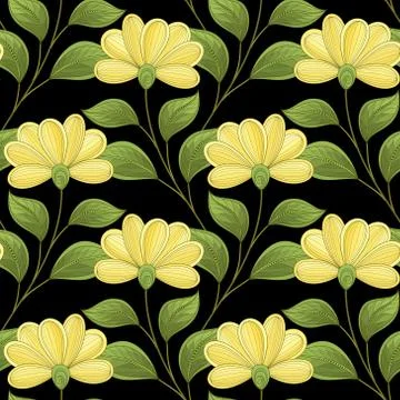 Vector Seamless Floral Pattern Illustrazione stock