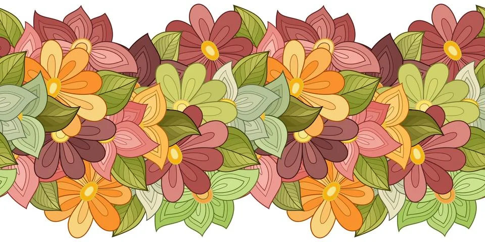 Vector Seamless Floral Pattern Stock Illustration