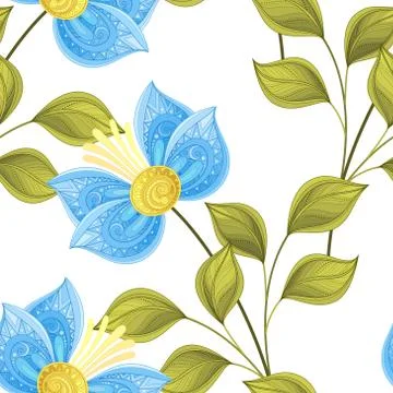 Vector Seamless Floral Pattern Stock Illustration
