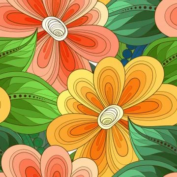 Vector Seamless Floral Pattern イラスト素材