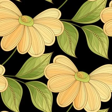 Vector Seamless Floral Pattern Stock Illustration