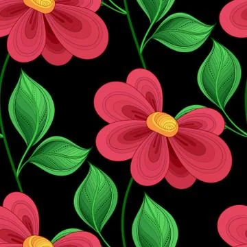 Vector Seamless Floral Pattern Illustrazione stock