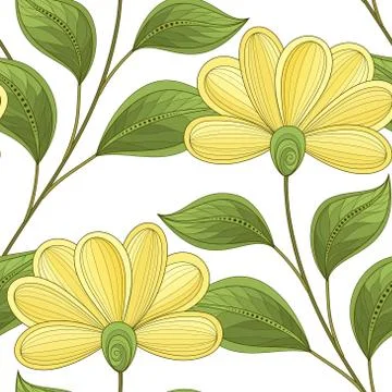 Vector Seamless Floral Pattern Stock Illustration