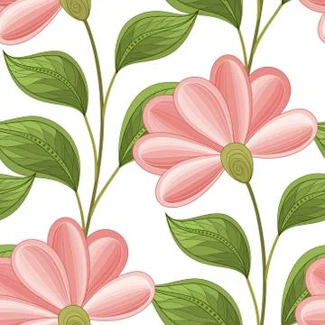 Vector Seamless Floral Pattern Stock Illustration