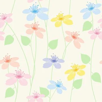 Vector seamless floral pattern Stock Illustration