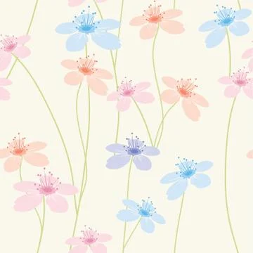 Vector seamless floral pattern Stock Illustration