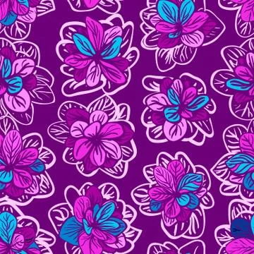 Vector seamless floral pattern Stock Illustration