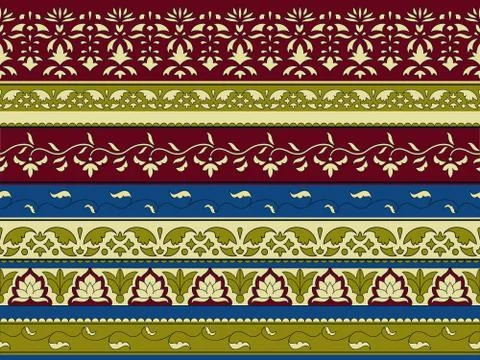 Vector seamless floral pattern, indian style Stock Illustration