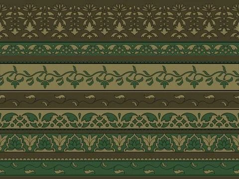 Vector seamless floral pattern, indian style Stock Illustration