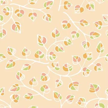 Vector seamless floral pattern with leaves and branches Illustrazione stock