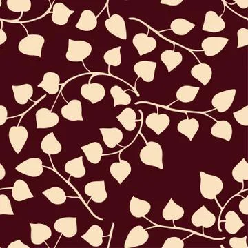 Vector seamless floral pattern with leaves and branches Stock Illustration