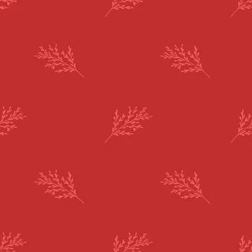 Vector seamless floral pattern. Light elements on a red background. Illustrazione stock