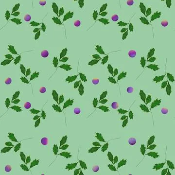 Vector seamless floral pattern in shades of green with green twigs Stock Illustration