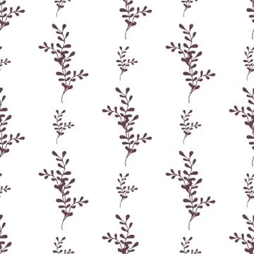 Vector seamless floral pattern with spring abstract nature plants Stock Illustration