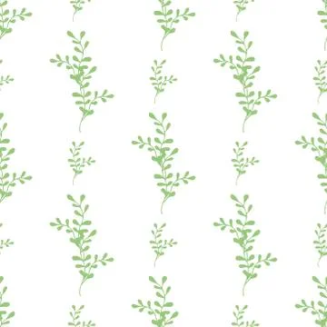 Vector seamless floral pattern with spring abstract nature plants Stock Illustration