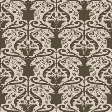 Vector seamless floral pattern vintage Stock Illustration