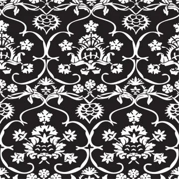 Vector seamless floral pattern vintage Stock Illustration