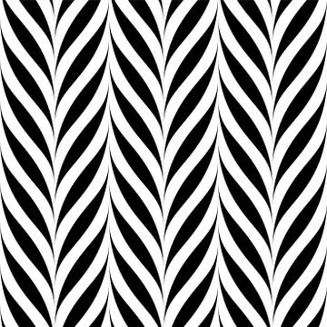 Vector seamless floral pattern. Weave striped black and white texture. Abstract Иллюстрация