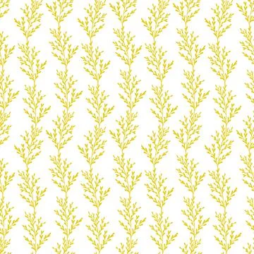 Vector seamless floral pattern. Yellow elements on a white background. Stock Illustration