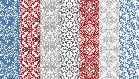 Vector seamless  floral patterns Stock Illustration