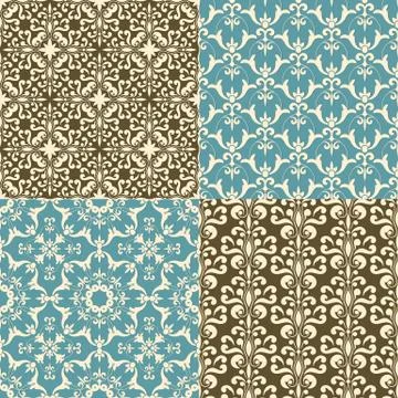 Vector seamless  floral patterns Illustrazione stock