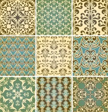 Vector seamless  floral patterns Stock Illustration