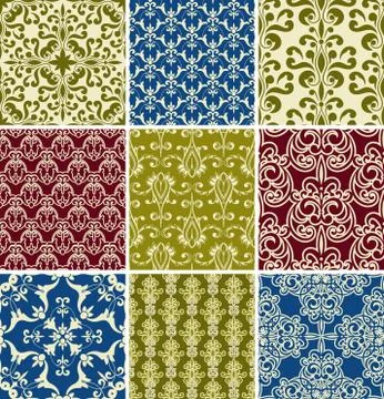 Vector seamless  floral patterns Illustrazione stock