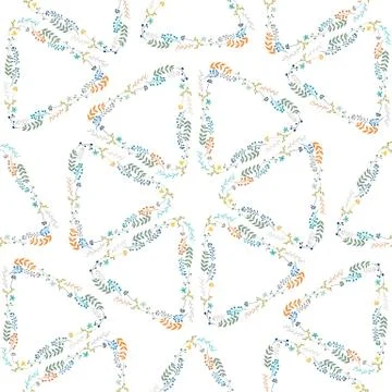 Vector seamless floral romantic pattern Stock Illustration