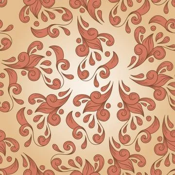 Vector seamless floral vintage pattern on gradient  background 스톡 일러스트