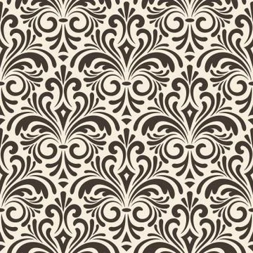 Vector seamless floral vintage pattern on beige background Stock-Illustration