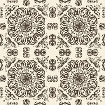 Vector seamless floral vintage pattern Stock Illustration