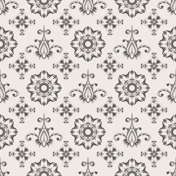 Vector seamless  floral wallpaper pattern Stock Illustration