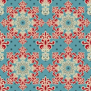 Vector seamless floral wallpaper pattern Illustrazione stock