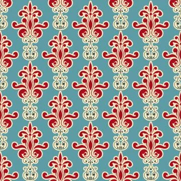 Vector seamless floral wallpaper pattern Stock Illustration