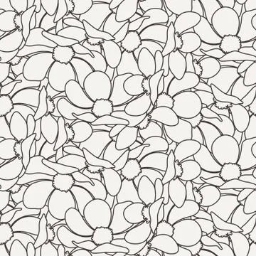 Vector Seamless Floral Zentangle Pattern. Stock Illustration