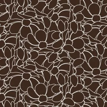 Vector Seamless Floral Zentangle Pattern. Stock Illustration