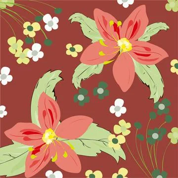 Vector seamless flower pattern Stock Illustration