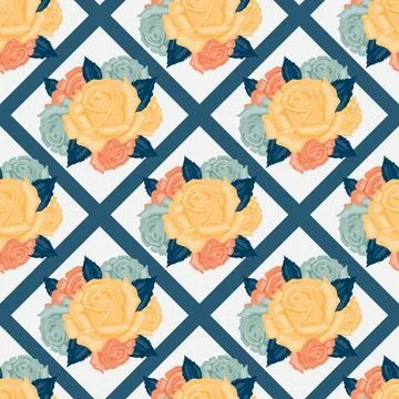 Vector seamless flowers pattern with roses Vector seamless color flowers p... Foto stock