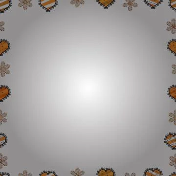 Vector. Seamless. Foursquare frames doodles. Picture in orange, white and black Illustrazione stock