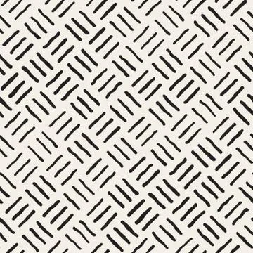 Vector Seamless Freehand Geometric Rough Lines Pattern Illustrazione stock