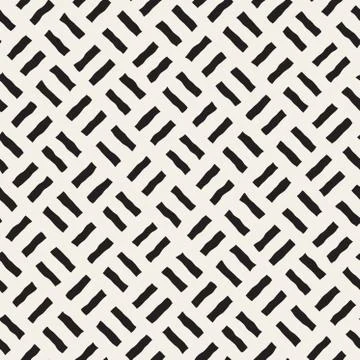 Vector Seamless Freehand Geometric Rough Lines Pattern Stock Illustration