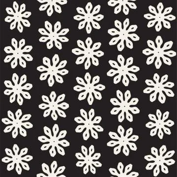 Vector seamless freehand pattern. Abstract background with floral brush strokes Stock Illustration