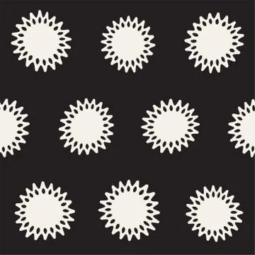 Vector seamless freehand pattern. Abstract background with floral brush strokes Stock Illustration